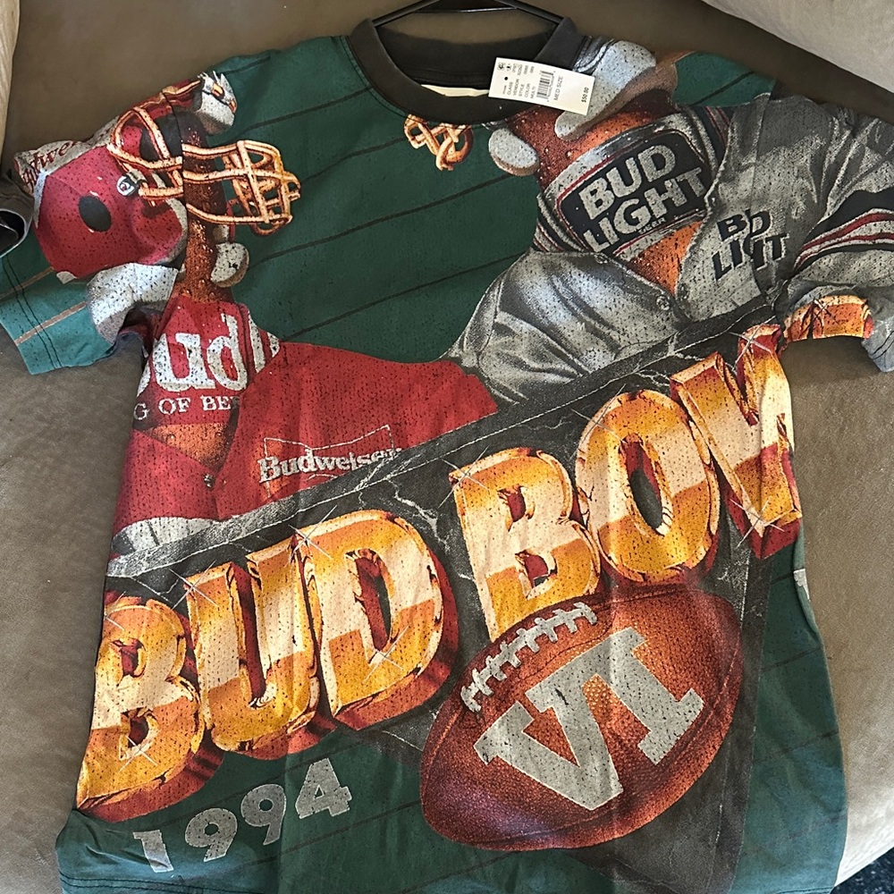 Budweiser Kids Football Graphic Tee - Green and Orange - Picture 2 of 6